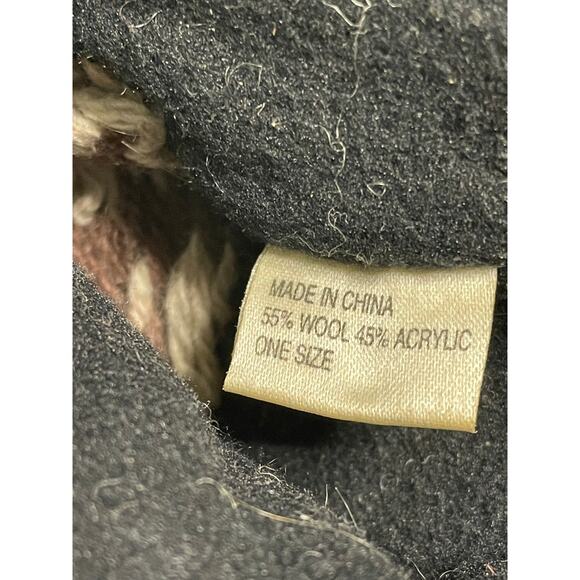 Trapper Style Wool Blend Knit Fleece Lined Beanie Hat - Picture 5 of 5